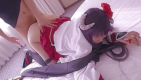 Mature and asian slut takes a creampie