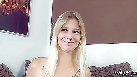 Sexy blonde fucked on her boyfriend