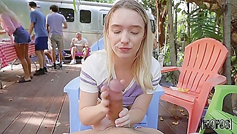 Sexy young blonde gets fucked by a dildo machin became